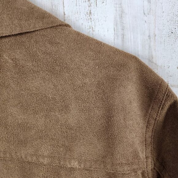 Coaco New York Lined Button Up Suede Car Coat Brown Size Small - Picture 10 of 12